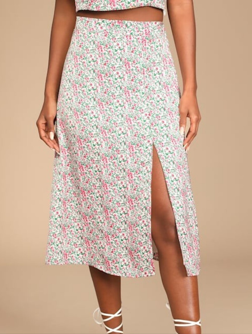 Lulus Flight Of Flowers Slit Skirt Large